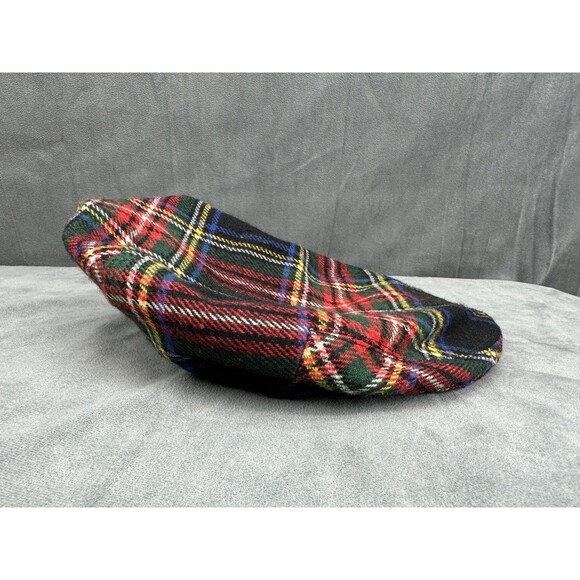 Shandon Hat Cap Fitted Mens Medium Red Green Tartan Plaid Ivy Made in Ireland - Picture 4 of 9
